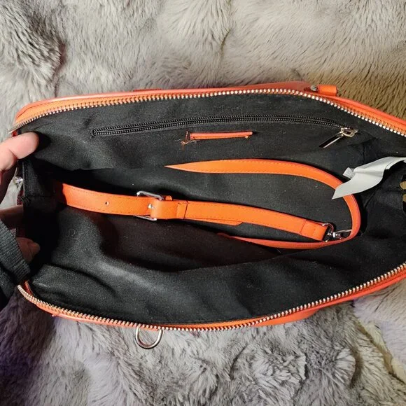 Zara zippered bright Orange purse - Picture 6 of 9